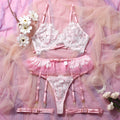 Sheer Lace Bow Lingerie Set
